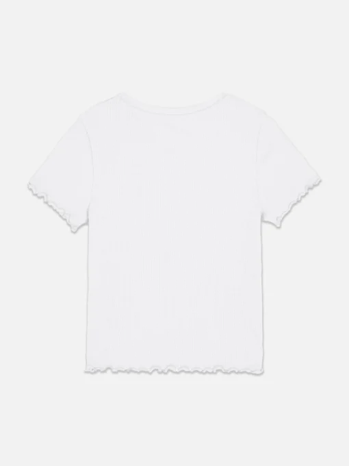 Ribbed Lettuce Trim T-Shirt