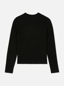Ribbed Mock Neck Sweater