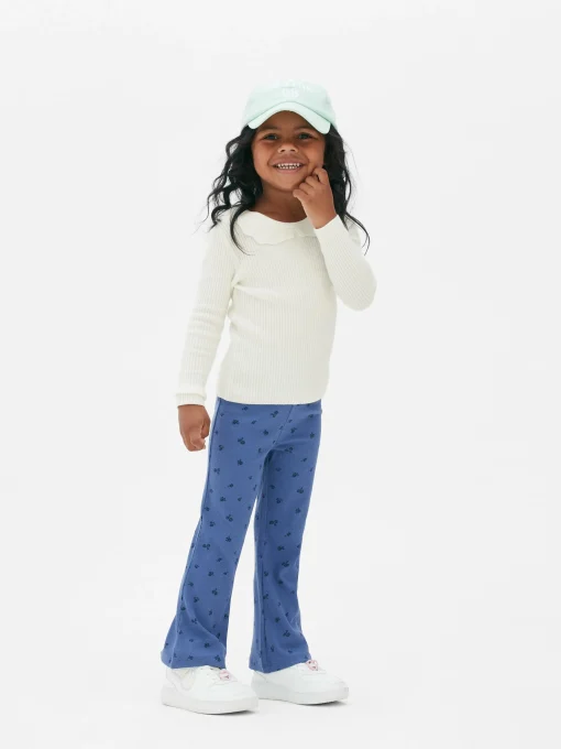 Ribbed Ruffle Collar Sweater