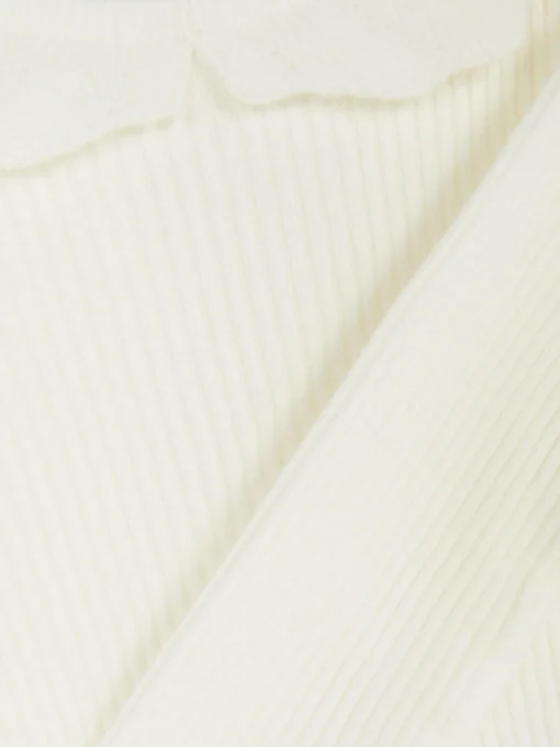 Ribbed Ruffle Collar Sweater