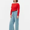 Ribbed Slash Neck Top