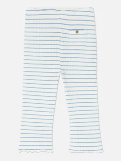 Ribbed Striped Flare Leggings