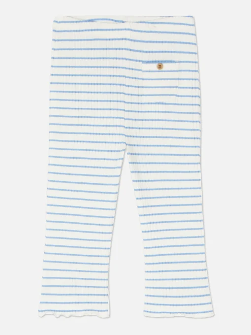 Ribbed Striped Flare Leggings