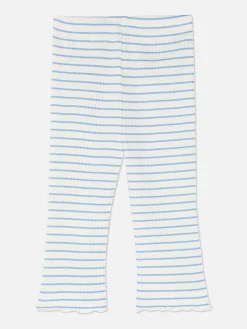 Ribbed Striped Flare Leggings