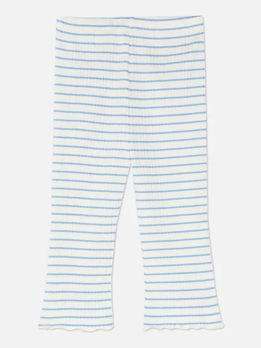 Ribbed Striped Flare Leggings
