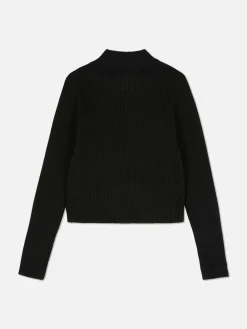 Ribbed Zip Cardigan