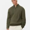 Rib-Knit Half-Zip Sweater