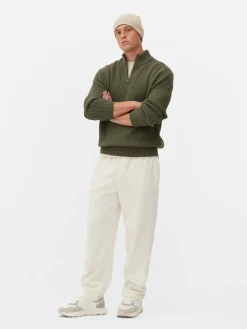 Rib-Knit Half-Zip Sweater