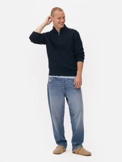 Rib-Knit Half-Zip Sweater