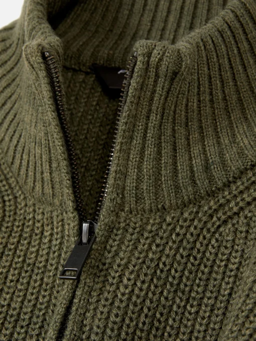 Rib-Knit Half-Zip Sweater