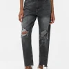 Ripped Denim Mom Jeans