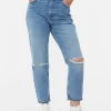 Ripped Denim Mom Jeans