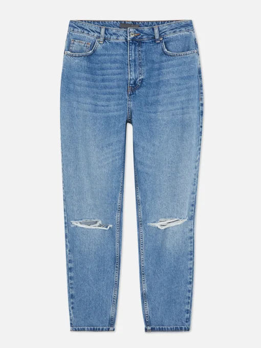 Ripped Denim Mom Jeans