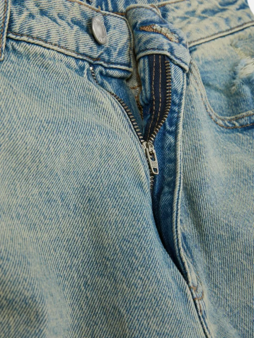 Ripped Denim Mom Jeans