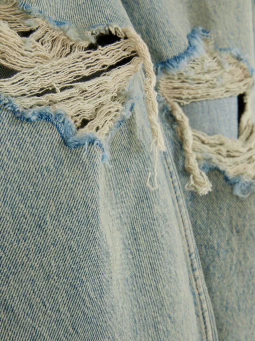 Ripped Denim Mom Jeans