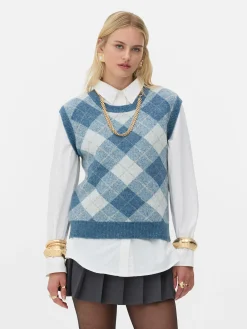 Rita Ora Argyle Knit Vest