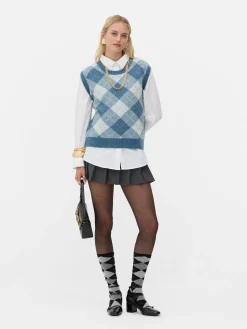 Rita Ora Argyle Knit Vest