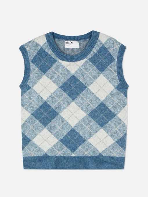 Rita Ora Argyle Knit Vest