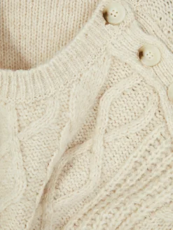 Rita Ora Buttoned Cable Knit Sweater