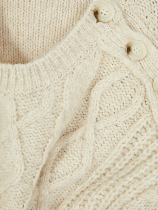 Rita Ora Buttoned Cable Knit Sweater