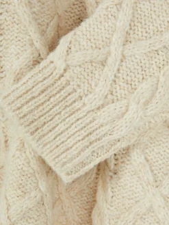 Rita Ora Buttoned Cable Knit Sweater