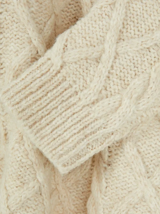 Rita Ora Buttoned Cable Knit Sweater