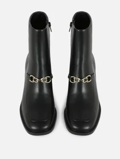 Rita Ora Chain Detail Block Heel Boots
