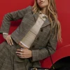 Rita Ora Check Cropped Blazer
