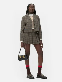 Rita Ora Check Cropped Blazer