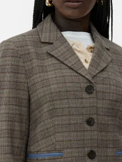 Rita Ora Check Cropped Blazer