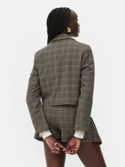 Rita Ora Check Cropped Blazer