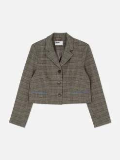 Rita Ora Check Cropped Blazer