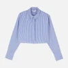 Rita Ora Cropped Striped Shirt