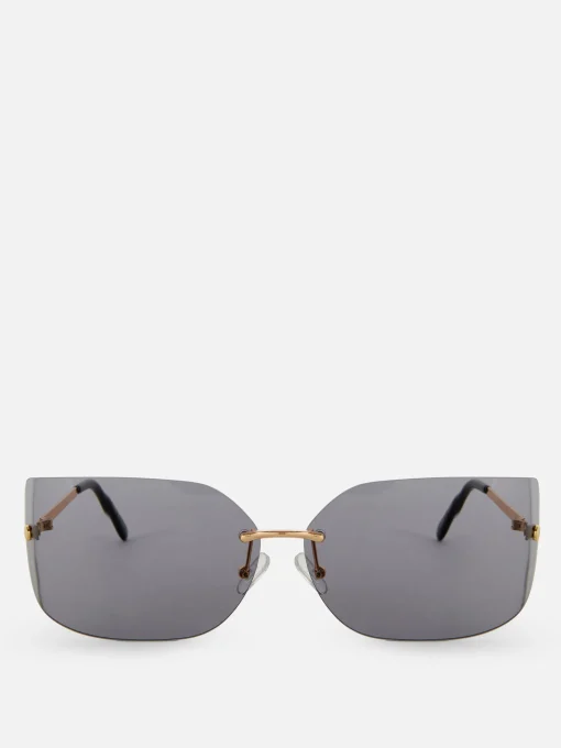 Rita Ora Curved Rimless Sunglasses