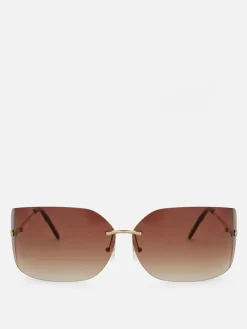 Rita Ora Curved Rimless Sunglasses