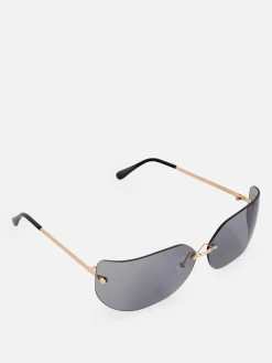 Rita Ora Curved Rimless Sunglasses