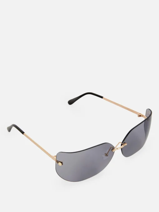 Rita Ora Curved Rimless Sunglasses