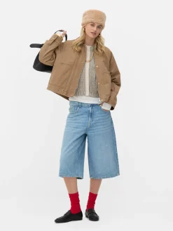 Rita Ora Denim Bermuda Shorts