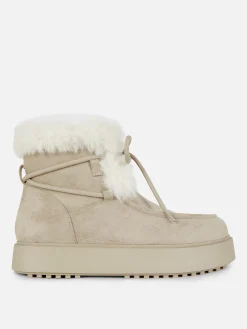 Rita Ora Faux Fur Apron Boots