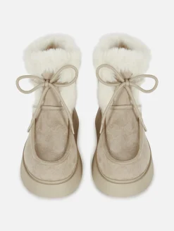 Rita Ora Faux Fur Apron Boots