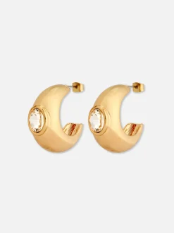 Rita Ora Faux Gem Chunky Hoop Earrings