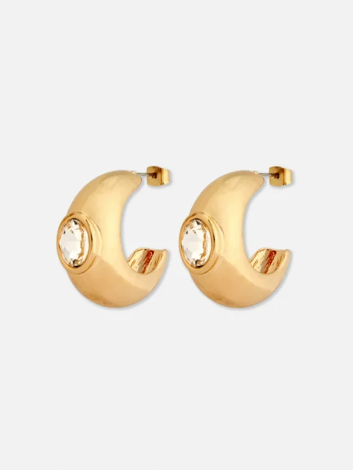 Rita Ora Faux Gem Chunky Hoop Earrings