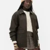 Rita Ora Faux Leather Distressed Bomber Jacket