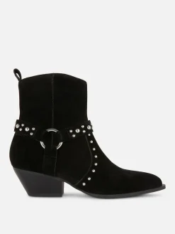 Rita Ora Faux Suede Studded Ankle Boots