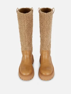 Rita Ora Fleece Knee High Boots
