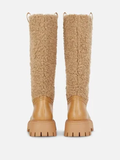 Rita Ora Fleece Knee High Boots