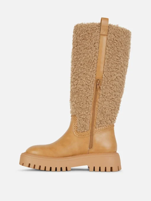 Rita Ora Fleece Knee High Boots