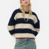 Rita Ora Fluffy Striped Sweater