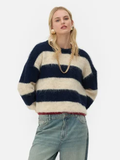 Rita Ora Fluffy Striped Sweater