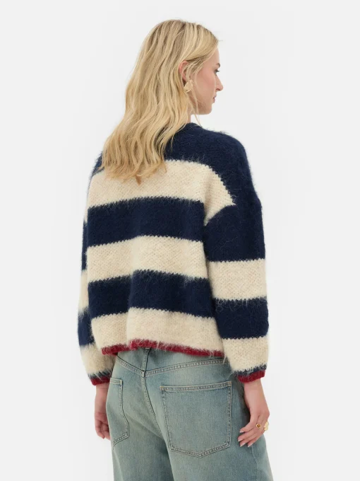 Rita Ora Fluffy Striped Sweater